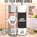 Salt and Pepper Grinder Set Manual 2 Pack | Large Round Salt and Pepper Shakers - Image 3