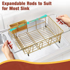 JASIWAY Gold in Sink Dish Drying Rack, Expandable Stainless Steel Small Dish - Image 4