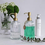 JASAI 2PACK 18Oz Fluted Glass Soap Dispenser - Image 7