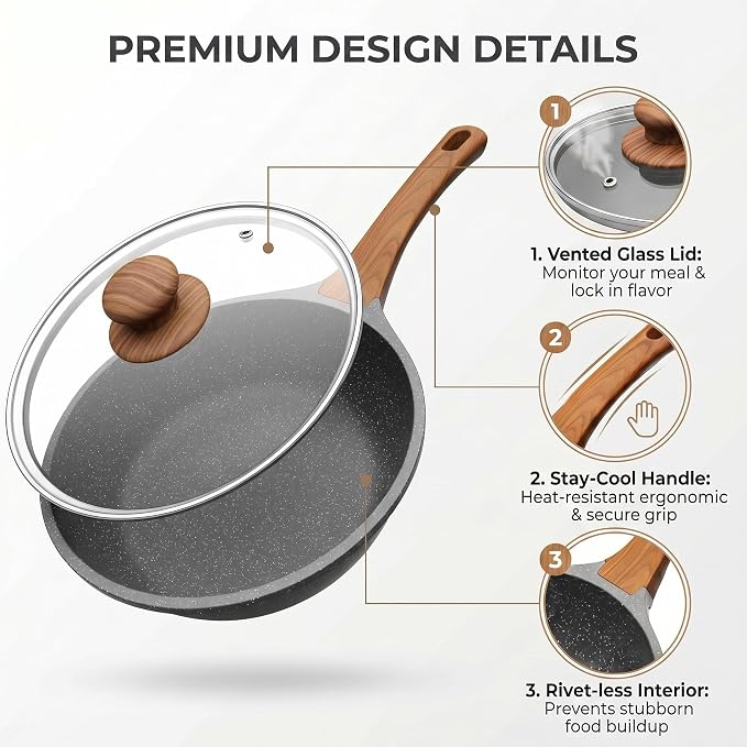YASHE 11 Inch Nonstick Saute Pan - Image 6
