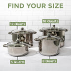 Ecolution Stainless Steel Stock Pot, Encapsulated Induction Ready Cooking Pot - Image 7