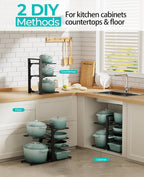 ORDORA 6-Tier Pots and Pans Organizer under Cabinet, Kitchen Cabinet Organizers - Image 3
