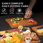 Empune Bamboo Cutting Board Set, Wood Cutting Boards - Image 3