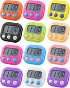 Weewooday 12 Pcs Digital Kitchen Magnetic Timer Bulk Classroom Count up by Weewooday