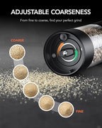 FORLIM Electric Salt and Pepper Grinder Set, USB Rechargeable, Automatic Salt - Image 3
