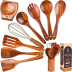 Teak Wooden Utensil Set 10 Piece, Kitchen Cooking Utensils - Image 2