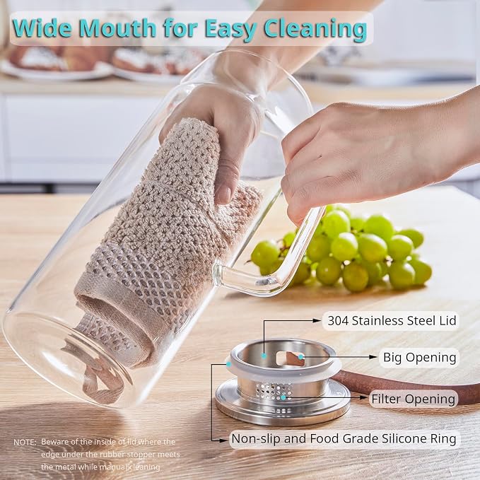 Bivvclaz 2 Liter 68 oz Glass Pitcher - Image 4