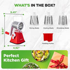 Nutrichef 3 in 1 Cheese Grater & Shredder | Strong Suction Base, Rotary Handle - Image 8