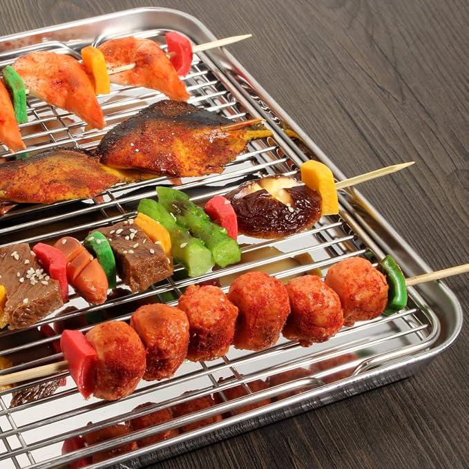 Wildone Baking Sheet & Rack Set, Stainless Steel Cookie Pan - Image 6