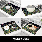 Rnivvi Dish Drying Mat for Kitchen Counter, 16 x 18" Cute Flower Theme - Image 7