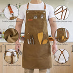 Aoomzoon Canvas Aprons for Men Chef Apron, Work Apron - 16oz Heavy Duty Cross - Image 6