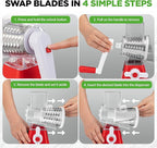 Nutrichef 3 in 1 Cheese Grater & Shredder | Strong Suction Base, Rotary Handle - Image 3