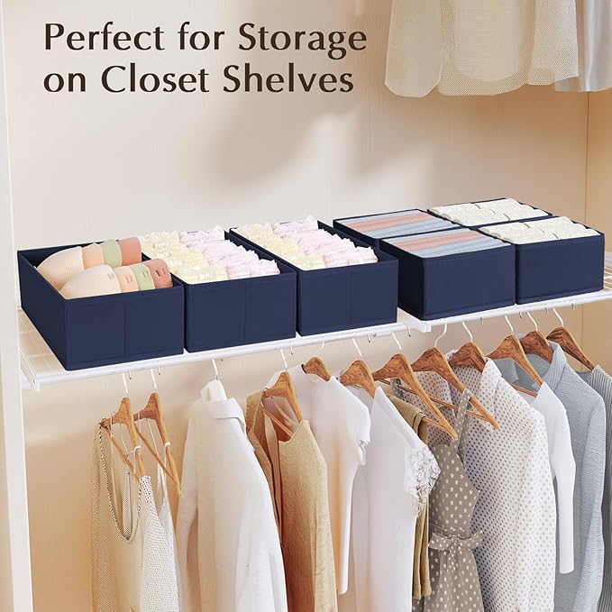 DIMJ Drawer Organizers Clothes, Fabric Closet Organizers and Storage, Shallow - Image 4