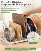 EVERIE Adjustable Bakeware Organizer Pot Lid Holder Rack - Image 4