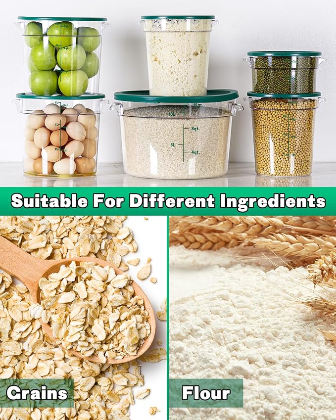 4QT NSF Round Food Storage Containers - Image 4