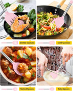 Pack of 4 Silicone Cooking Utensils Set, Non Stick Large Solid Spatulas - Image 3