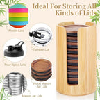 2 Pack Mason Jar Lid Organizer Bamboo Ball Jar Wooden Storage Accessories - Image 6