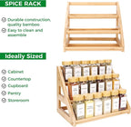 Spice Rack, Spice Organizer -3 Tier Bamboo Spice Racks, Solution - Image 3