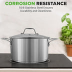 NutriChef 6 Quart Stainless Steel Stock Pot - Image 7
