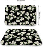 Black Dish Drying Mat 18x24 Inch Green Vintage Floral Hydrangea Flower Drying - Image 2