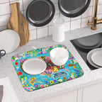 Flower Map Dish Drying Mat American Floral Decoration Coffee Mat - Image 6