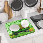 Holiday Truck Drying Dish Mat Green Lovely Clovers Decoration Cloth Dish Drain - Image 6