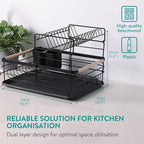 Navaris 2 Tier Dish Rack - Image 5