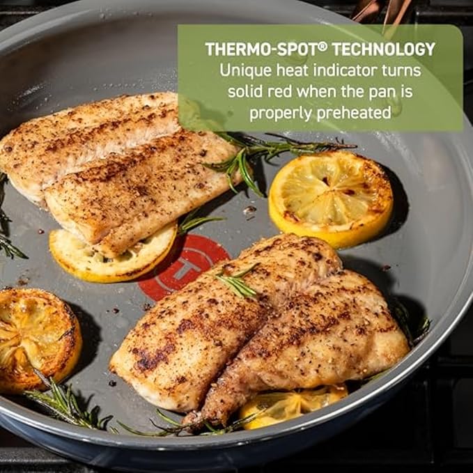T-Fal Preserve Ceramic Nonstick Frying Pan 2-Pc Set, 8.5" & 11", Oven Broiler - Image 5