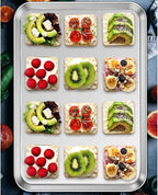 Stainless Steel Baking Sheet Set of 2, Deedro Cookie Sheet Metal Baking Pan - Image 9