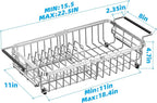Expandable Over The Sink Dish Drying Rack, Anti-Rust Stainless Steel in Sink - Image 5
