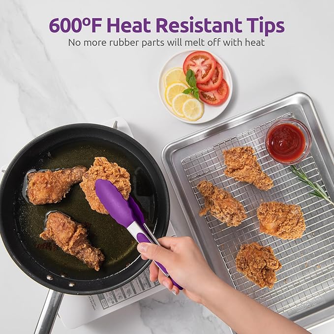 600ºF Heat Resistant Kitchen Tong: U-Taste 7 inch Silicone Cooking Tong - Image 3