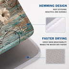 Dish Drying Mat for Kitchen Counter 18 x 24 Inch Rustic Vintage Daisy Floral - Image 4