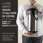Coffee Carafe Airpot & Cleaning Brush - 101oz / 3L Airpot 12 Hours Hot Water - Image 4