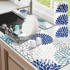 Findosom 2PCS 17" x 32" Dish Drying Mat & 24" x 5.5" Sink Splash Guard by Findosom