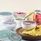 Patelai 10 Pcs Bowl Covers Reusable in 5 Size Stretch Cloth Fabric Elastic Food - Image 5
