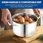 TeamFar 5 QT Stock Pot, Tri-ply Bottom Stainless Steel Stockpot Cooking Soup - Image 6