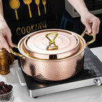 YJX 6.7QT Hammered Stock Pot - Image 4
