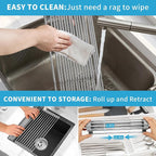 Expandable Roll-UP Dish Drying Rack-Large 304 Stainless Steel Dish Drainer Over - Image 6