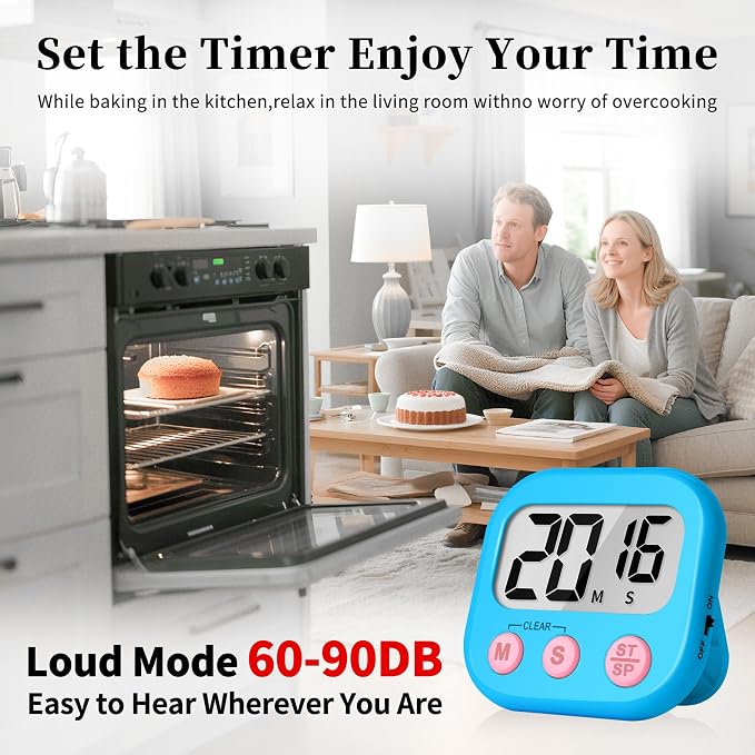 ZILLEEN 12 Pack Kitchen Timers for Cooking Digital Classroom Timers for Kids - Image 3