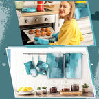 Bencailor 6 Pcs Teal Kitchen Accessories Teal Kitchen Towels Pot Holders and - Image 4