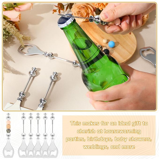 FoldTier 6 Pcs Beadable Beer Opener Reusable Bottle Opener Decorative - Image 4