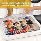 Happy 4th of July Patriotic Dish Drying Mat 16 x 18 In Independence Day Vintage - Image 7