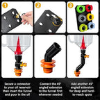 18 Pack No Spill Engine Oil Funnel Kit，1.59QT/1.5L Automotive Oil Funnel Set， 2 - Image 6