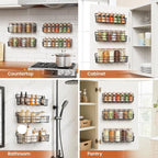 Mystozer 5 Pack Spice Rack Seasoning Organizer Wall Mount, Screw or Adhesive - Image 6
