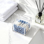 Clear Acrylic Qtip Holder With Lid Cotton Balls Swab Organizer, Square Q Tip - Image 7