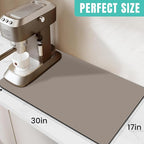 WISELIFE Super Absorbent Dish Drying Mat Khaki 17" W x 30" L, Coffee Bar - Image 2