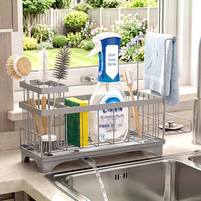 VOOWO Sponge Holder for Kitchen Sink, Compact Sink Caddy by VOOWO