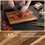 15'' Teak Wood Cutting Board for Kitchen Non Slip Over Sink Charcuterie Board - Image 5