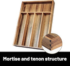 KITEISCAT Acacia Wood Silverware Organizer, Kitchen Utensil Drawer Organizer - Image 3