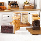 Moretoes 6 Pack 1.2qt Square Glass Storage Containers - Image 5